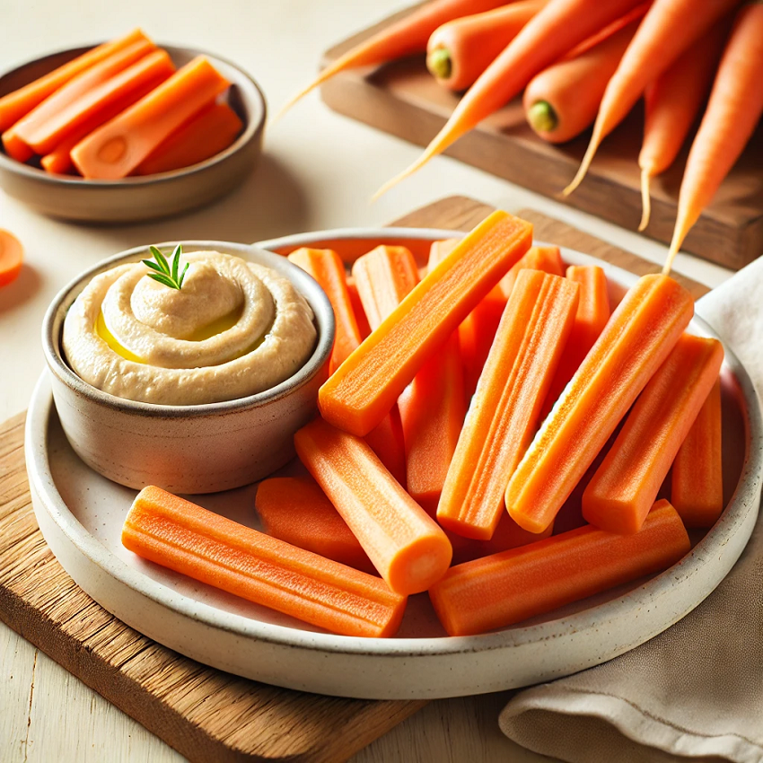 Carrot Sticks with Hummus